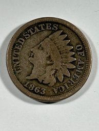 1863 Indian Head Penny 1 Cent