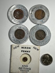 6 Pennies Lucky, Nixon, Indian, Wheat