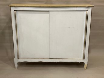 French Provincial Style Shelf Unit With Sliding Doors