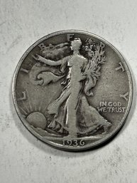1936 D Walking Liberty Half Dollar Silver