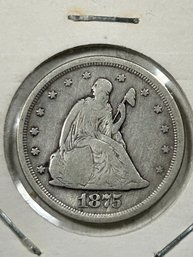 1875 S Seated Liberty  Quarter Silver