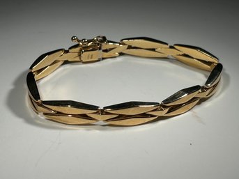 14k Yellow Gold Link Bracelet Italy, 7 1/2'