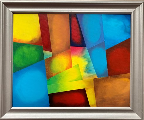 Original Acrylic Painting On Canvas In Fantasy Abstract Style, Signed, Framed