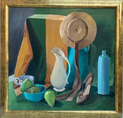Oil Painting On Board, Still Life, Framed, Unsigned