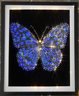 Handmade Sparkling Picture Crafted From Crystals, Rhinestones, Butterfly, COA