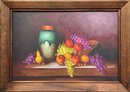 Nita Scott (1895-1965) Vintage Still Life Oil Painting On Canvas, Fruits, Framed