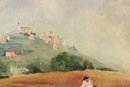 Antique Oil Painting On Wood, Genre Scene, Farm Landscape, Signed Boltrandi