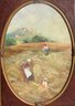 Antique Oil Painting On Wood, Genre Scene, Farm Landscape, Signed Boltrandi