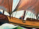 Vintage 1991 Oil Painting On Boards, Seascape, Lugger 1709, Signed, Dated Framed