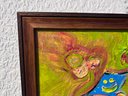 Abstract Painting On Canvas By Serg Graff 'Funny Octopuses', COA