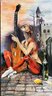 Large Original Oil Painting On Canvas Contemporary Art Young Woman With A Guitar