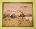 Vintage  Oil Painting On Canvas, Landscape, Signed J.Newbold, Dated, Framed