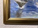Artist E.F. Fuller Original Painting On Canvas, Seascape, Sailboat. Dated