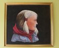 Oil Painting On Canvas, The Portrait Unknown Young Woman, Signed, Dated