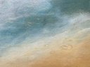 Vintage Original Oil Painting On Board, Coastal Seascape On Sunset, Signed