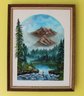 Oil Painting On Canvas, Landscape, Mountain View, Signed, Framed