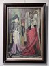 Large Original Vintage Abstract/figures Painting On Canvas, Signed Colvin