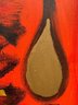 Large Vintage Original Abstract Painting On Canvas, Signed, Dated
