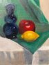 Vintage Oil Painting On Canvas Still Life, Fruits, Framed, Signed Spiesel 1998