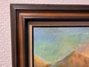 Antique Oil Painting On Canvas, Landscape, Cows, Unsigned, Framed