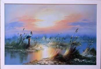 Original Oil Painting On Canvas, Seascape, Framed, Signed