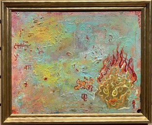 Oil Painting On Canvas, Fantasy Abstract Style, Signed S.Graff,COA Titled 'Key'