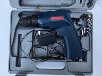 Ryobi Corded Drill With Case And Parts