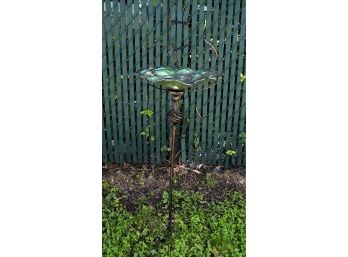 Glass Iridescent Bird Feeder