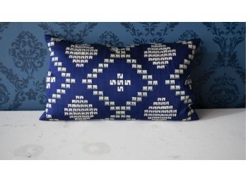 Beautiful Blue And White Embroidered Pillow