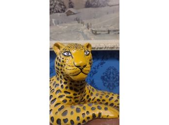 Ceramic Cheetah Statue Vintage