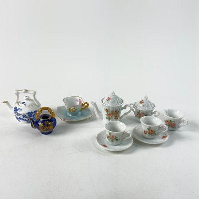 Miniature China Set And Teapots