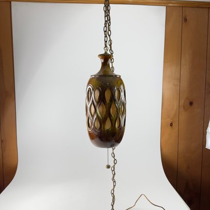 Mid-century Ceramic Hanging Swag Lamp