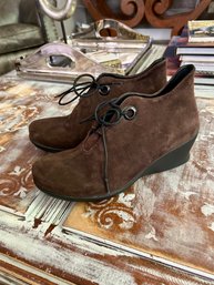NEW WOLKY BROWN SUEDE LEATHER ANKLE BOOTS SIZE 37/ US 7