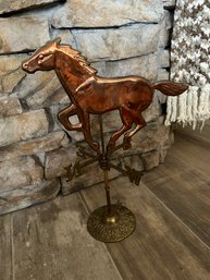 VINTAGE COPPER AND BRASS HORSE WEATHERVANE
