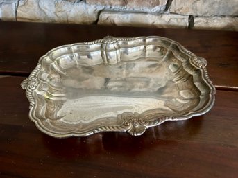 GORGEOUS HEAVY STERLING SILVER INTERNATIONAL TRAY/BOWL 656gr ORNATE TRIM