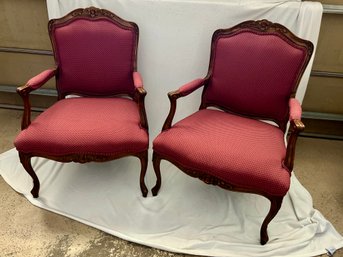 GORGEOUS PAIR DREXEL HERITAGE VINTAGE FRENCH LOUIS XV CHAIRS