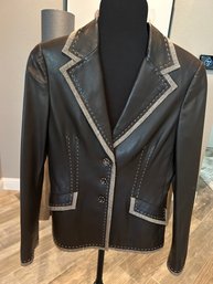 ESCADA Designer Buttery Soft Leather Jacket, Size 36,