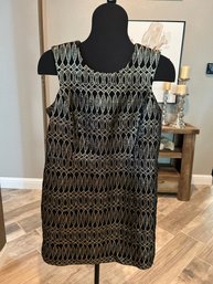 MILLY NEW YORK METALLIC GOLD AND BLACK DRESS SIZE 12