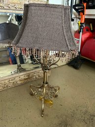 BEAUTIFUL CUSTOM LAMP GOLD/SILVER BEADED SHADE