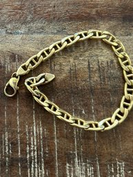 14k SOLID YELLOW GOLD MARINER LINK CHAIN BRACELET ITALY