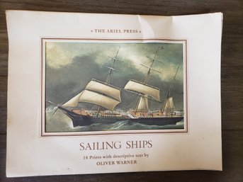 THE ARIEL PRESS COLOR PORTFOLIO OF 18 SAILING SHIPS BY OLIVER WARNER