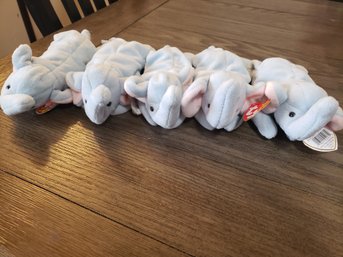 Lot Of 5 Beanie Baby Peanut The Elephants