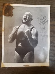 Ivan Koloff Signed 8x10 Photo - Vintage Black & White - Inscribed - Wrestling