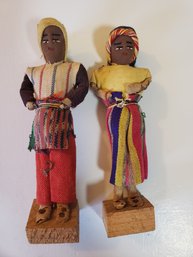 Set Of 2 Handwoven In Guatemala Dolls - 100% Cotton - One Of A Kind!