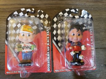 Set Of 2 Vintage 2003 MotoWorks NASCAR Racin' Bubbas Bobblehead Race Fans