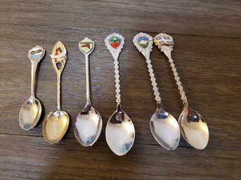 Set Of 6 Vintage Souvenir Spoons - New York, 1982 World's Fair, Canada & More!