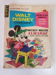 Walt Disney Comics Digest #57 1975 Mickey Mouse Almanac / Zodiac, Puzzles Etc.