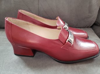 Kenneth Cole New York Vero Cuoio Made In Brazil Size 8 Red Loafers