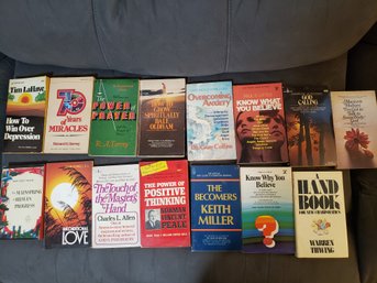 Set Of 15 Vintage Self-Help Paperback Books - Depression, Anxiety, Religion...