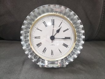 Crystal D'Arques France Genuine Lead Crystal Round Vanity Clock